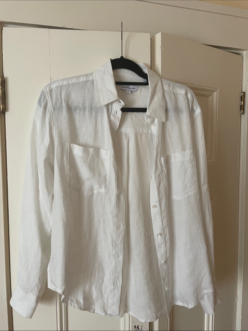 Veronica Beard Cream Button-Up Shirt